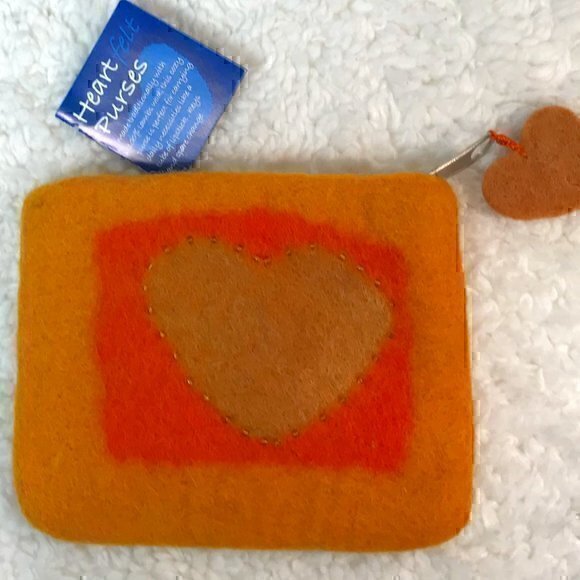 Streamline "Heartfelt" Lamb's Wool Zippered Purse - Picture 1 of 4